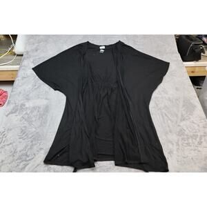 Bump In The Night Women Shirt 3X Black Casual Short Sleeve Maternity Robe